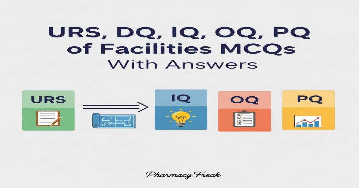 URS, DQ, IQ, OQ, PQ of facilities MCQs With Answer