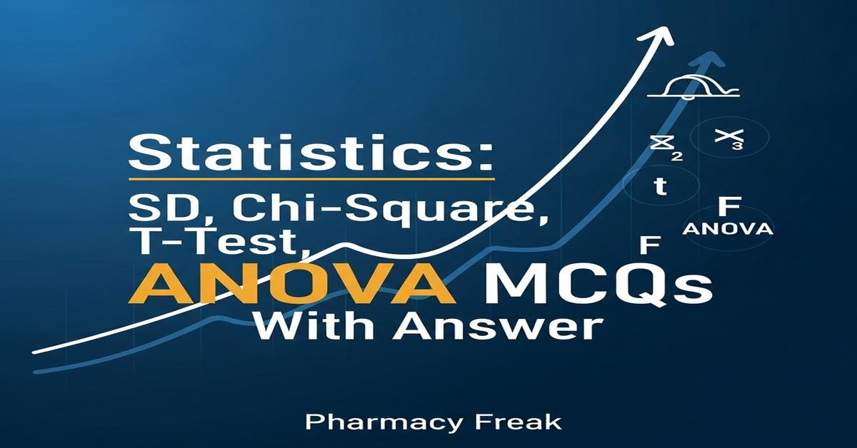 Statistics: SD, chi-square, t-test, ANOVA MCQs With Answer