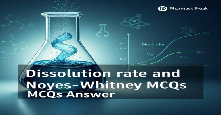 Dissolution rate and Noyes–Whitney MCQs With Answer