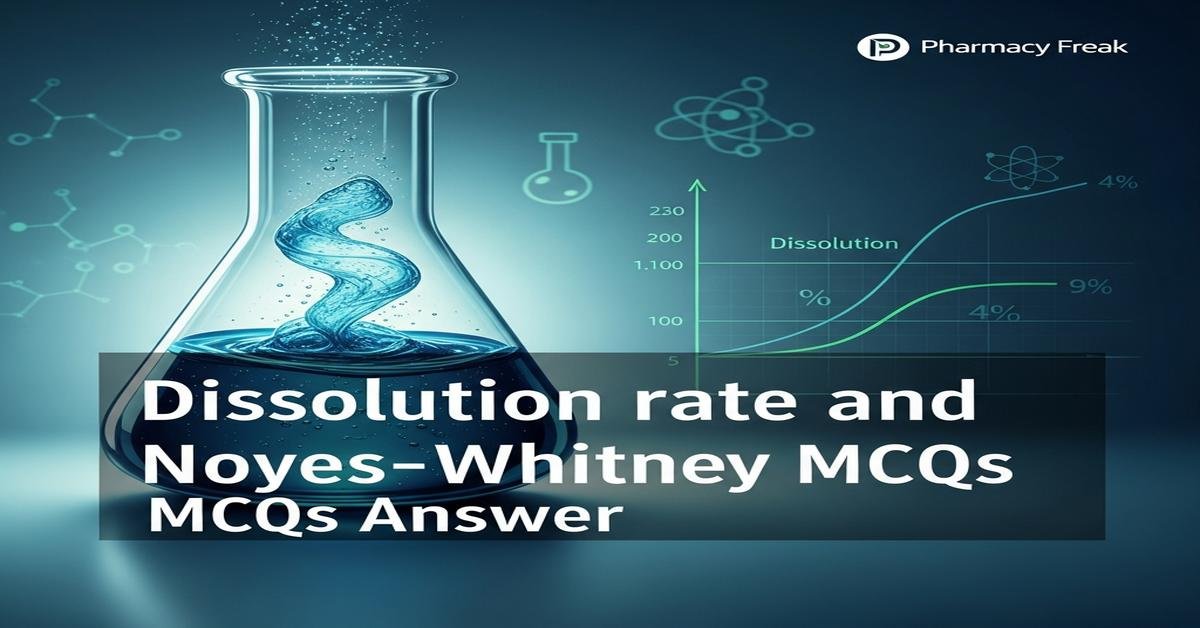 Dissolution rate and Noyes–Whitney MCQs With Answer