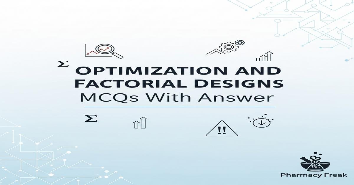 Optimization and factorial designs MCQs With Answer