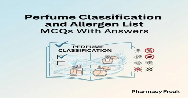 Perfume classification and allergen list MCQs With Answer