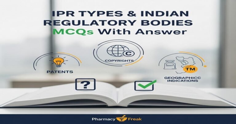 IPR Types & Indian Regulatory Bodies MCQs With Answer