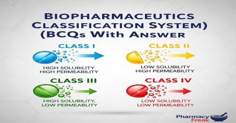 Biopharmaceutics Classification System (BCS) MCQs With Answer