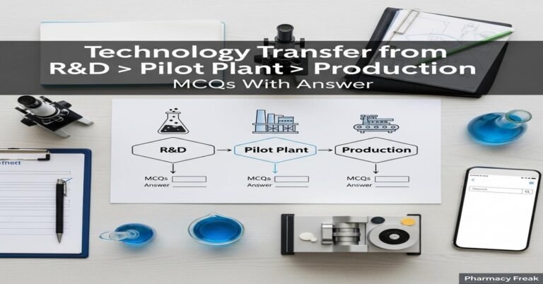 Technology Transfer from R&D → Pilot Plant → Production MCQs With Answer