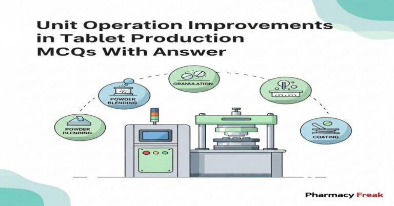 Unit Operation Improvements in Tablet Production MCQs With Answer