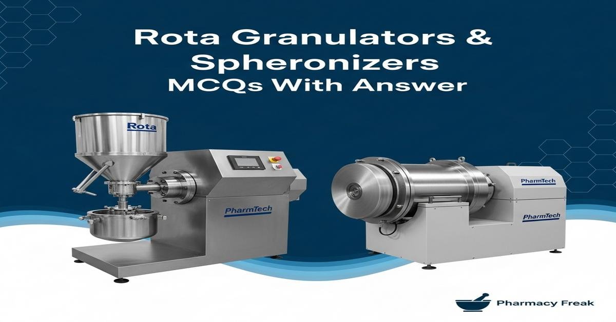 Rota Granulators & Spheronizers MCQs With Answer