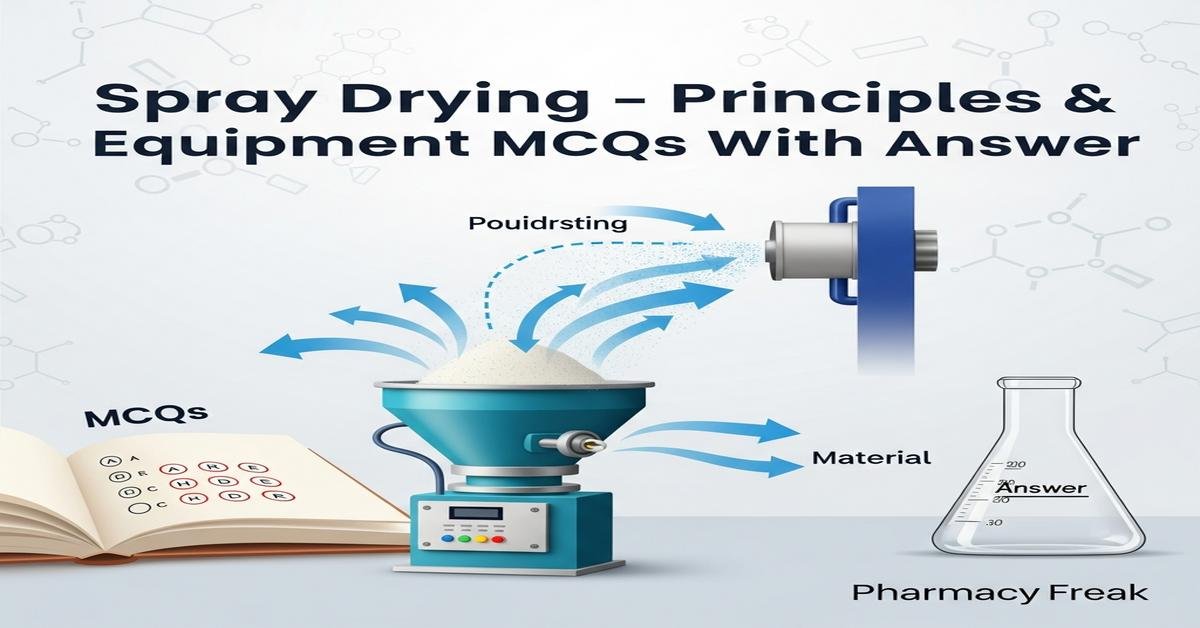 Spray Drying – Principles & Equipment MCQs With Answer