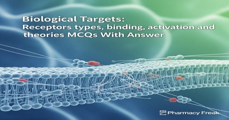 Biological Targets: Receptors types, binding, activation and theories MCQs With Answer
