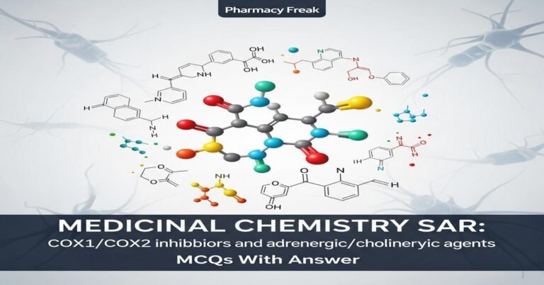 Medicinal Chemistry SAR: COX1/COX2 inhibitors and adrenergic/cholinergic agents MCQs With Answer