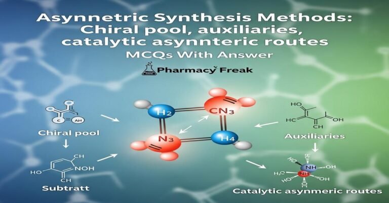 Asymmetric Synthesis Methods: chiral pool, auxiliaries, catalytic asymmetric routes MCQs With Answer