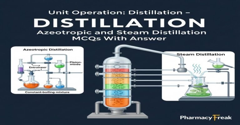 Unit Operation: Distillation – azeotropic and steam distillation MCQs With Answer