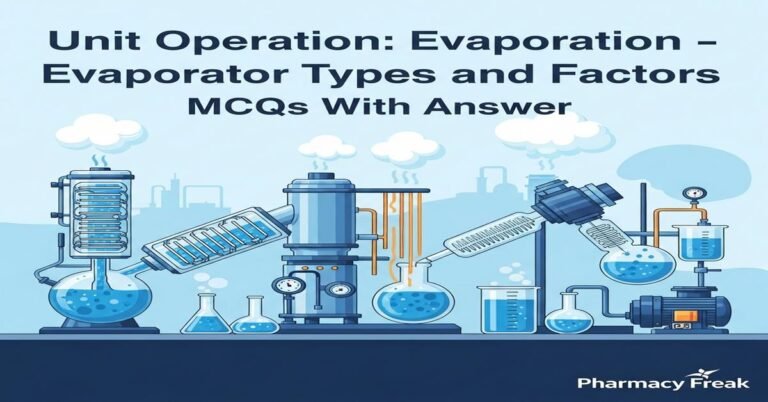 Unit Operation: Evaporation – evaporator types and factors MCQs With Answer