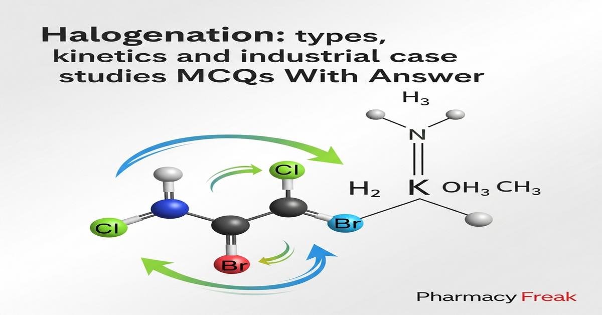 Halogenation: types, kinetics and industrial case studies MCQs With Answer