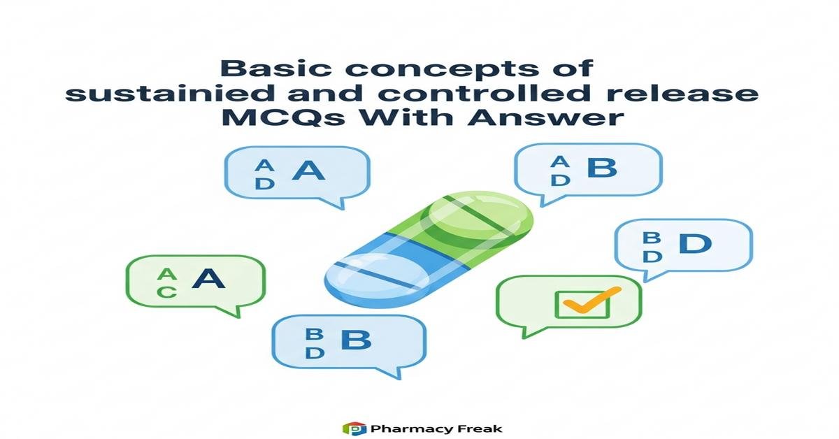 Basic concepts of sustained and controlled release MCQs With Answer