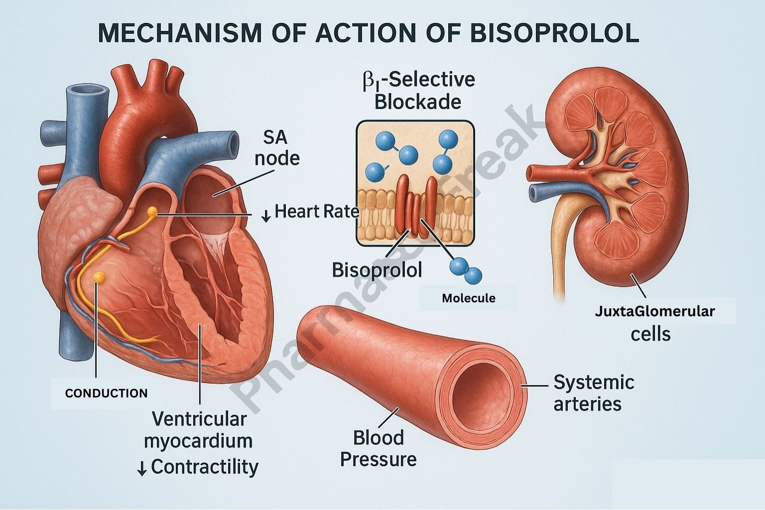 MOA of Bisoprolol