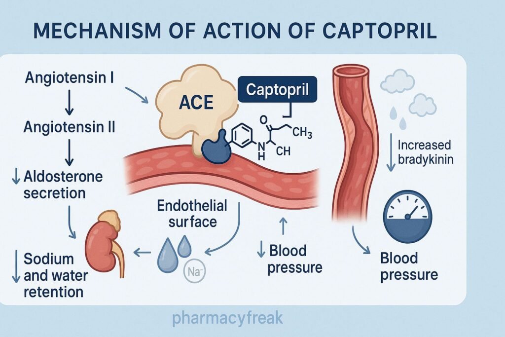 Captopril ACE inhibition
