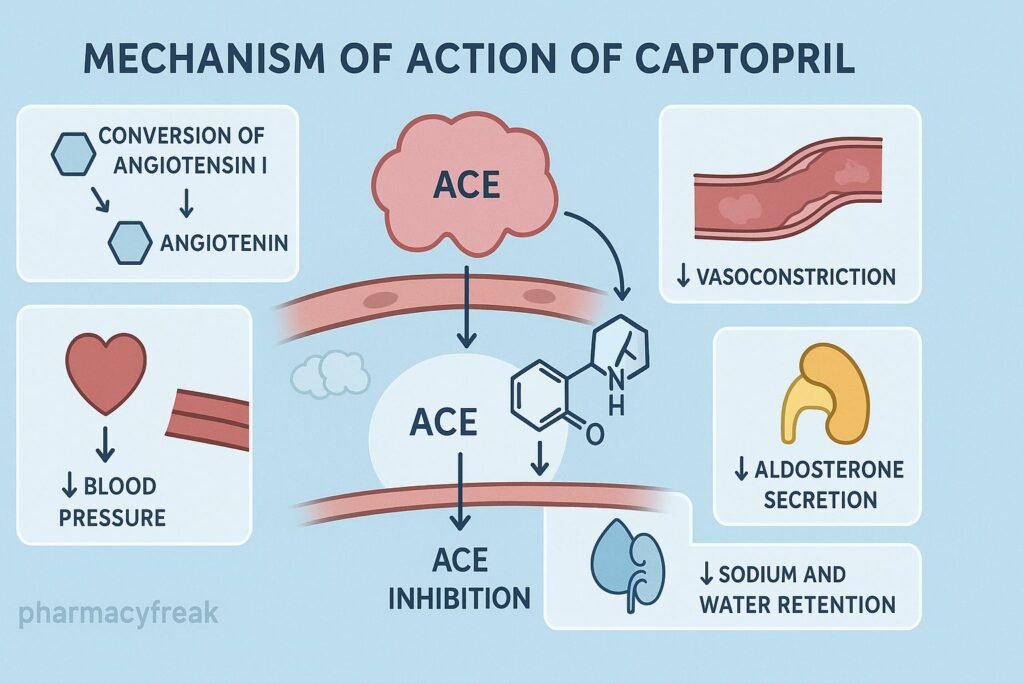 Mechanism of action of Captopril