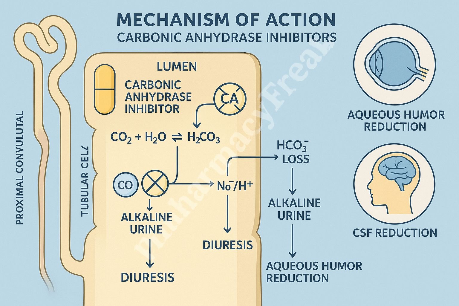 MOA of Carbonic Anhydrase Inhibitors