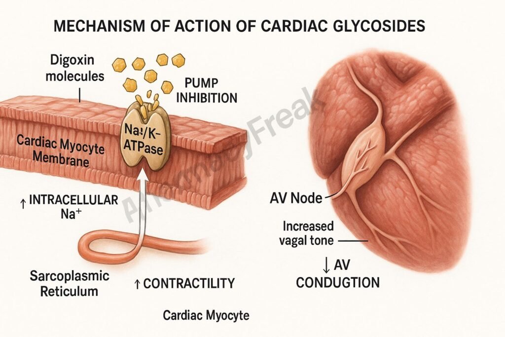 Mechanism of action of Cardiac Glycosides