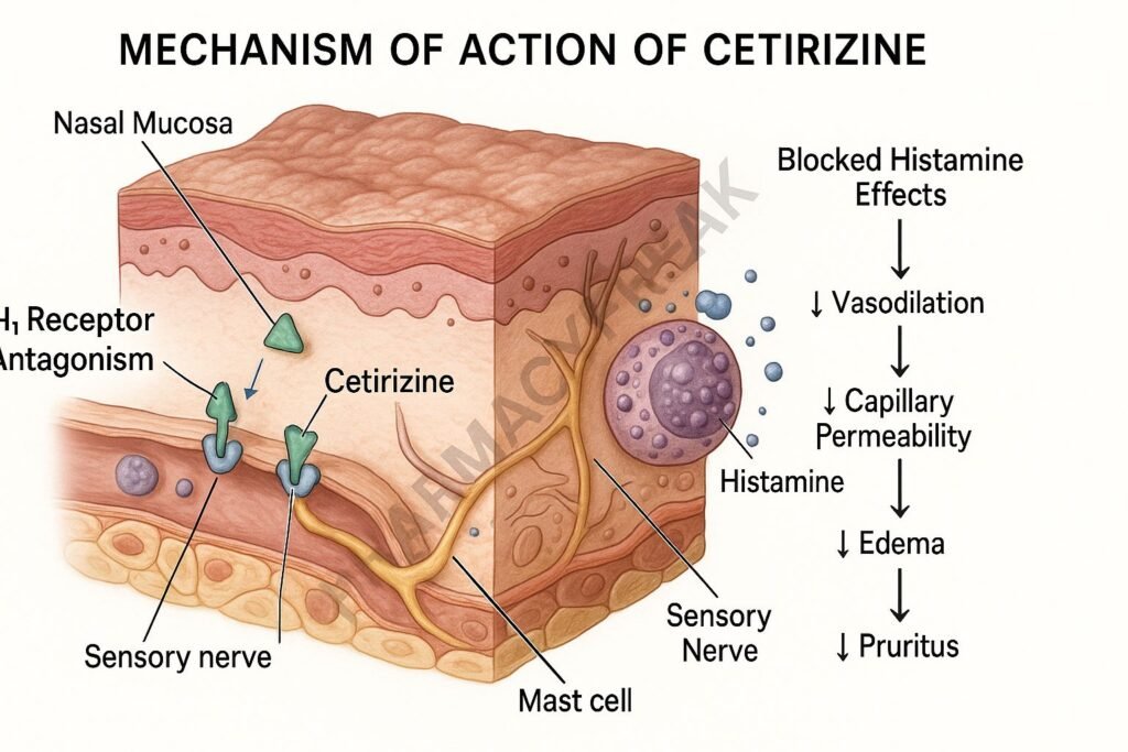 Mechanism of action of Cetirizine