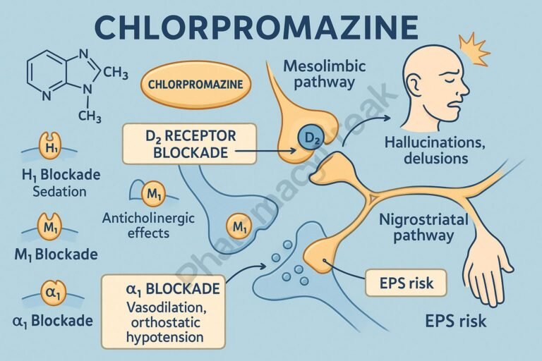 Chlorpromazine D2 receptor blockade