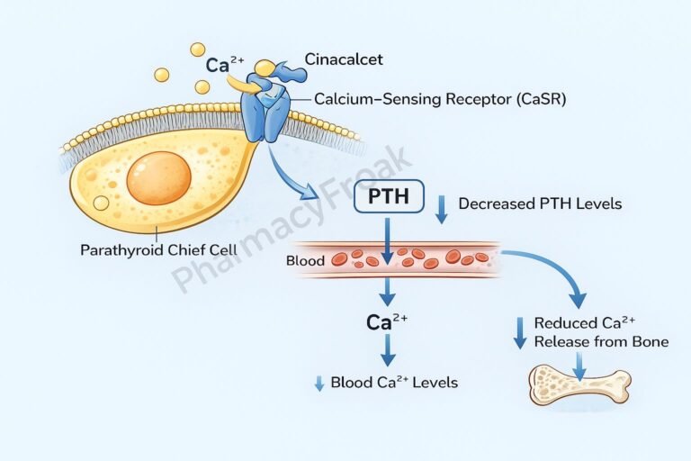 Mechanism of action of cinacalcet