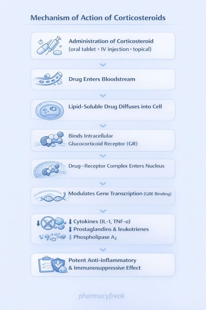 Corticosteroid Mechanism of Action Flowchart