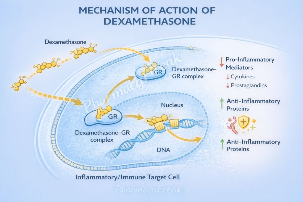Mechanism of action of dexamethasone