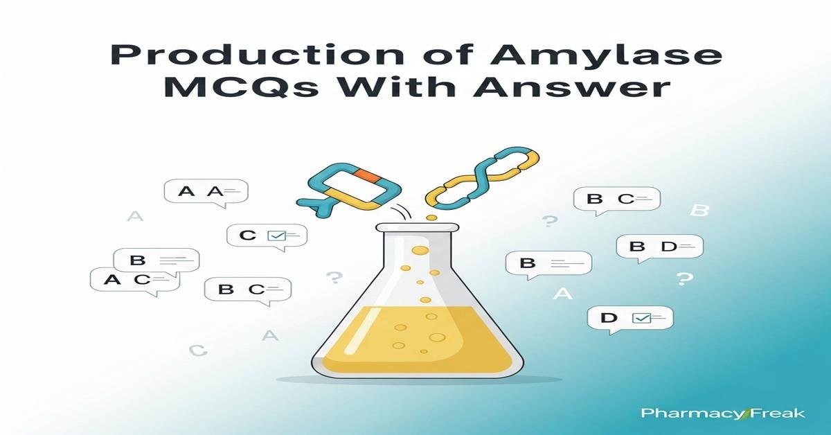 Production of amylase MCQs With Answer