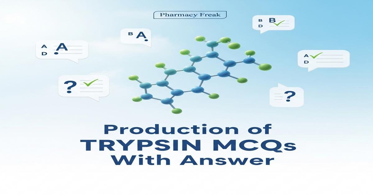 Production of trypsin MCQs With Answer