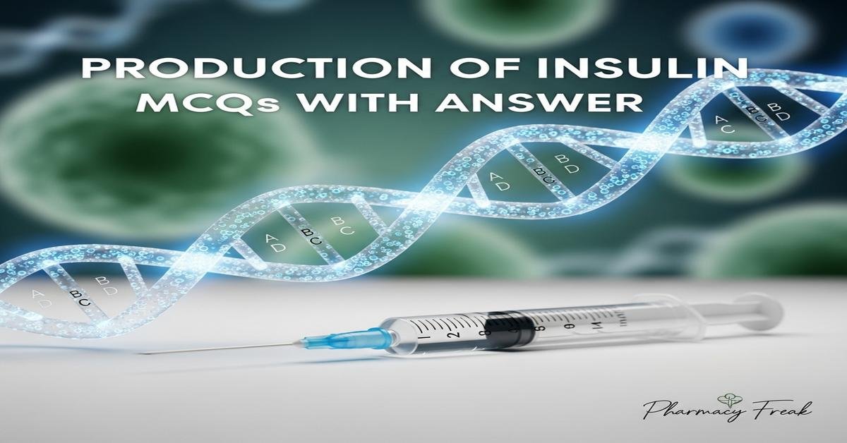 Production of insulin MCQs With Answer