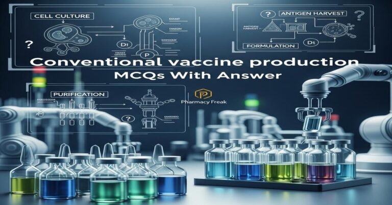 Conventional vaccine production MCQs With Answer