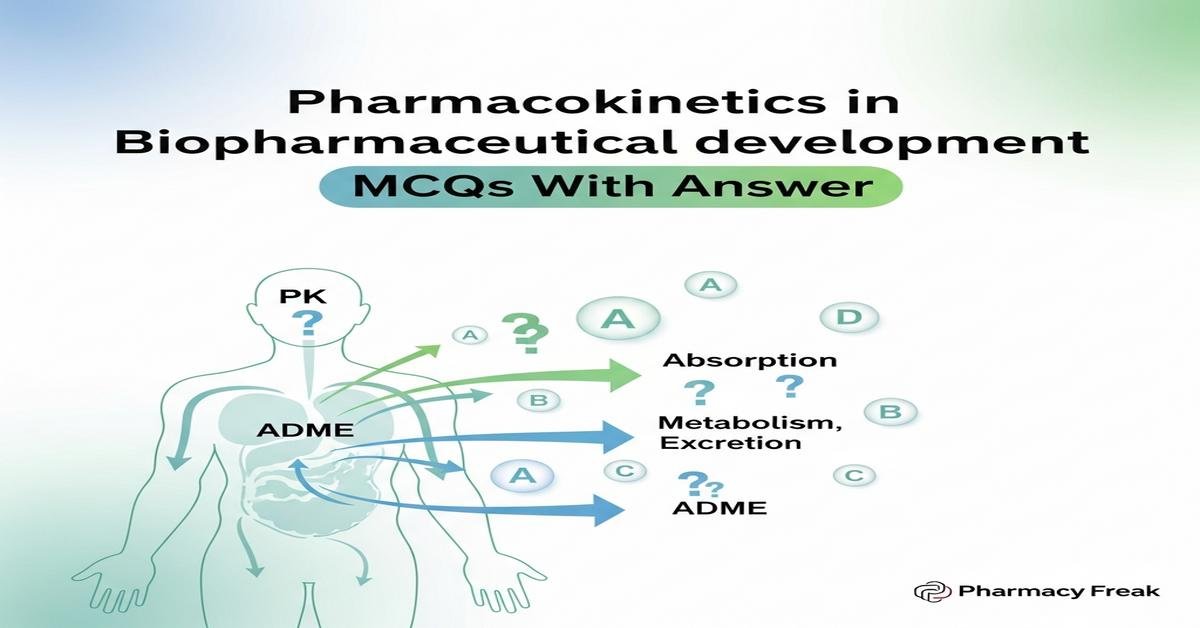 Pharmacokinetics in biopharmaceutical development MCQs With Answer