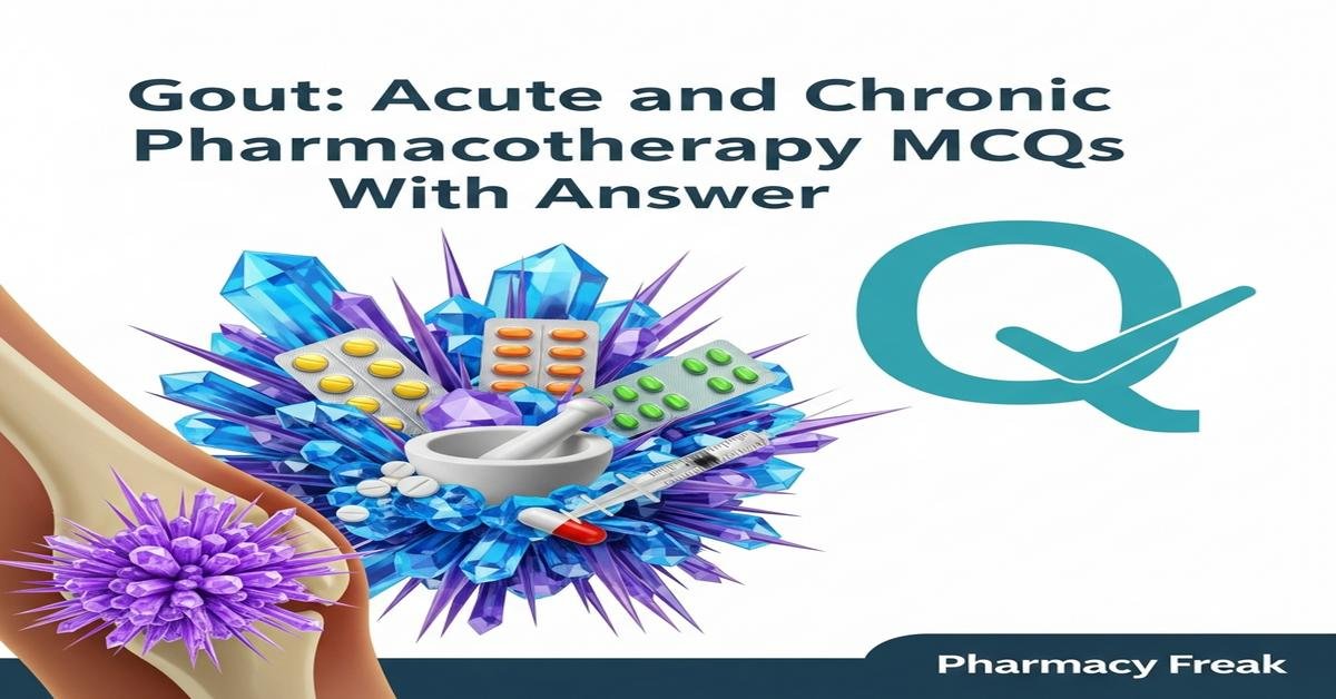 Gout: acute and chronic pharmacotherapy MCQs With Answer