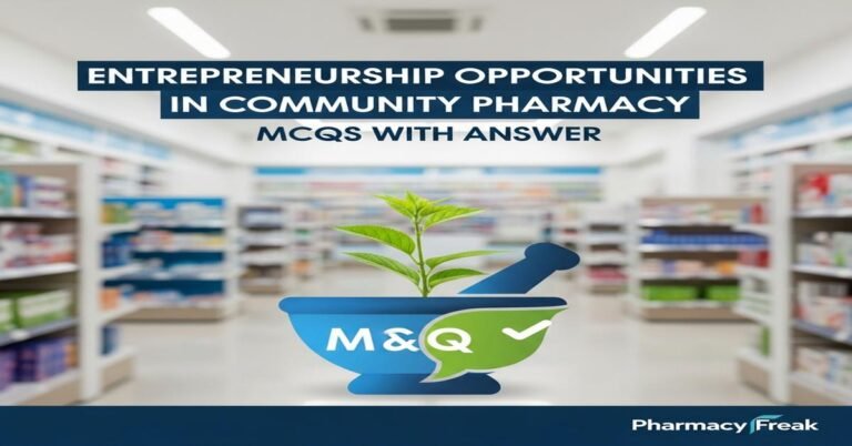 Entrepreneurship opportunities in community pharmacy MCQs With Answer