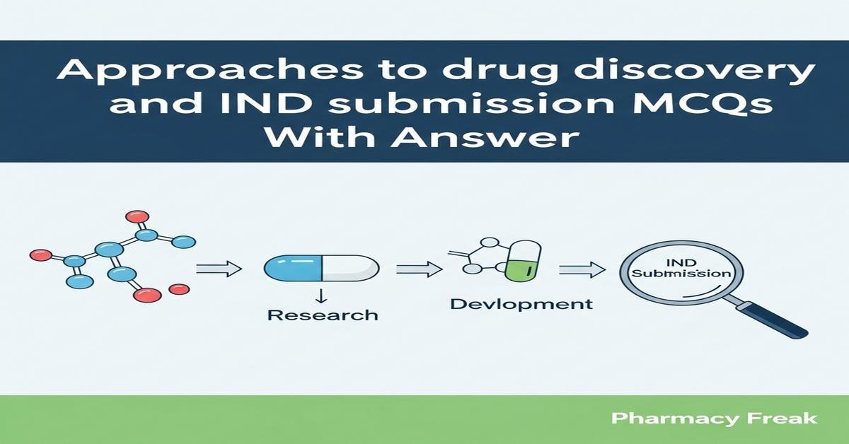 Approaches to drug discovery and IND submission MCQs With Answer