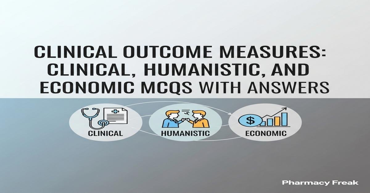 Clinical outcome measures: clinical, humanistic and economic MCQs With Answer