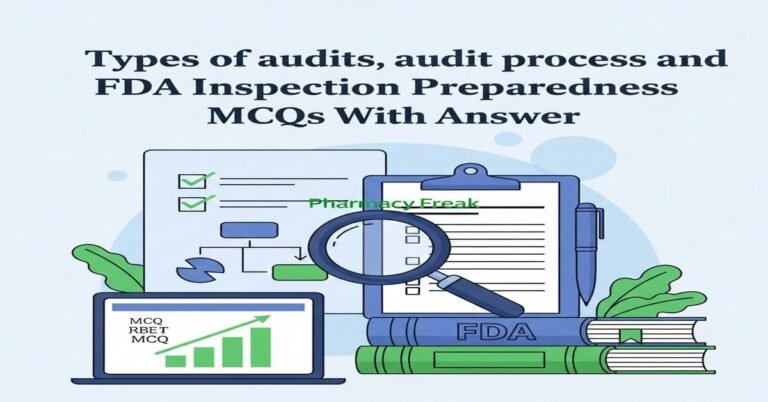 Types of audits, audit process and FDA inspection preparedness MCQs With Answer