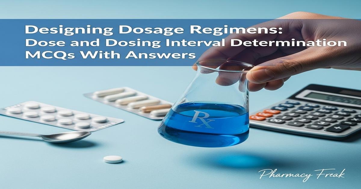 Designing dosage regimens: dose and dosing interval determination MCQs With Answer