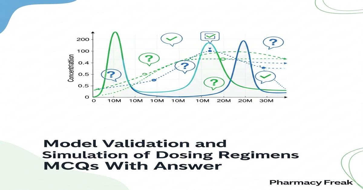 Model validation and simulation of dosing regimens MCQs With Answer