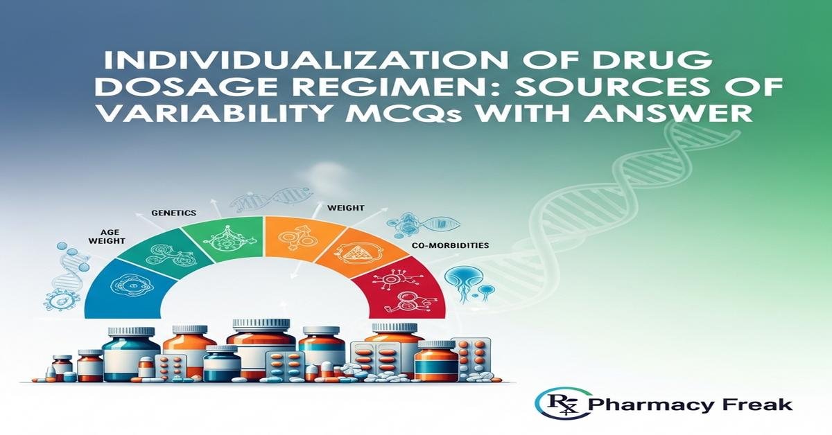 Individualization of drug dosage regimen: sources of variability MCQs With Answer