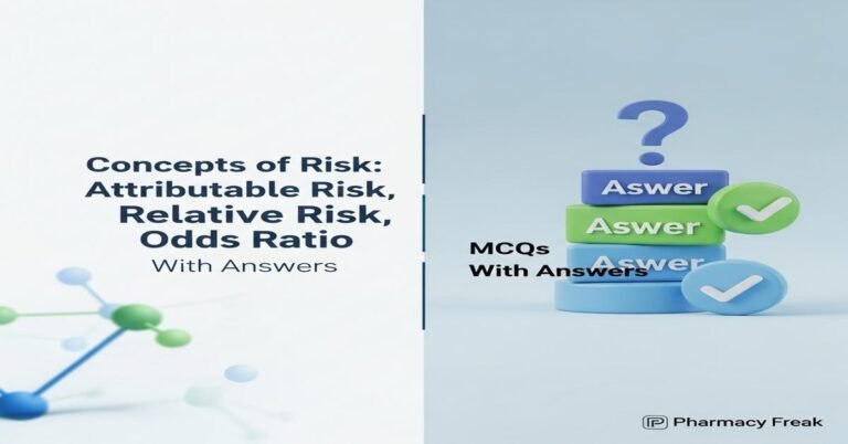 Concepts of risk: attributable risk, relative risk, odds ratio MCQs With Answer