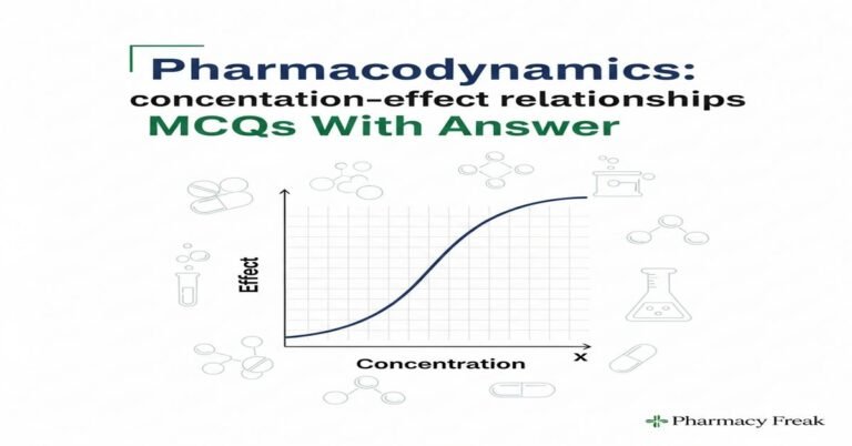 Pharmacodynamics: concentration–effect relationships MCQs With Answer