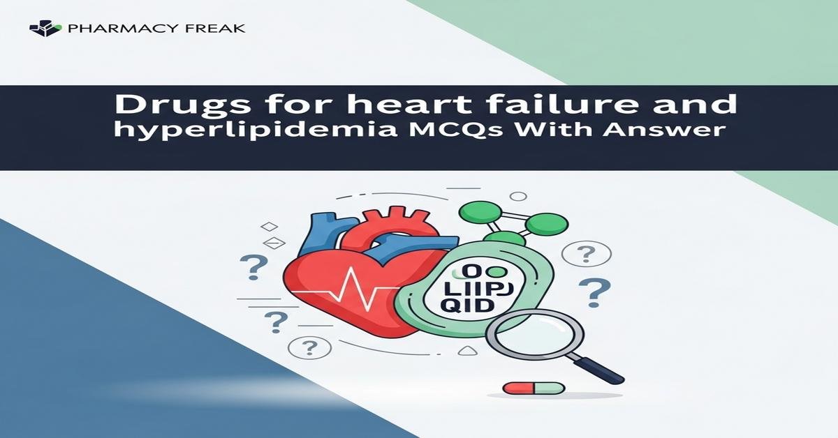 Drugs for heart failure and hyperlipidemia MCQs With Answer