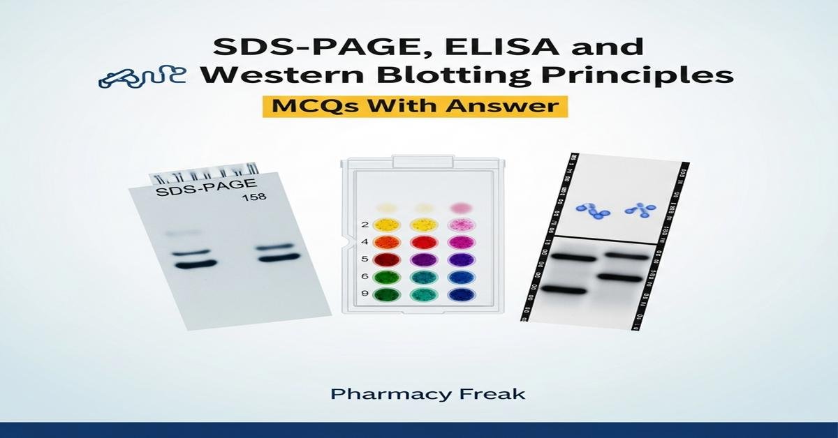 SDS-PAGE, ELISA and Western blotting principles MCQs With Answer
