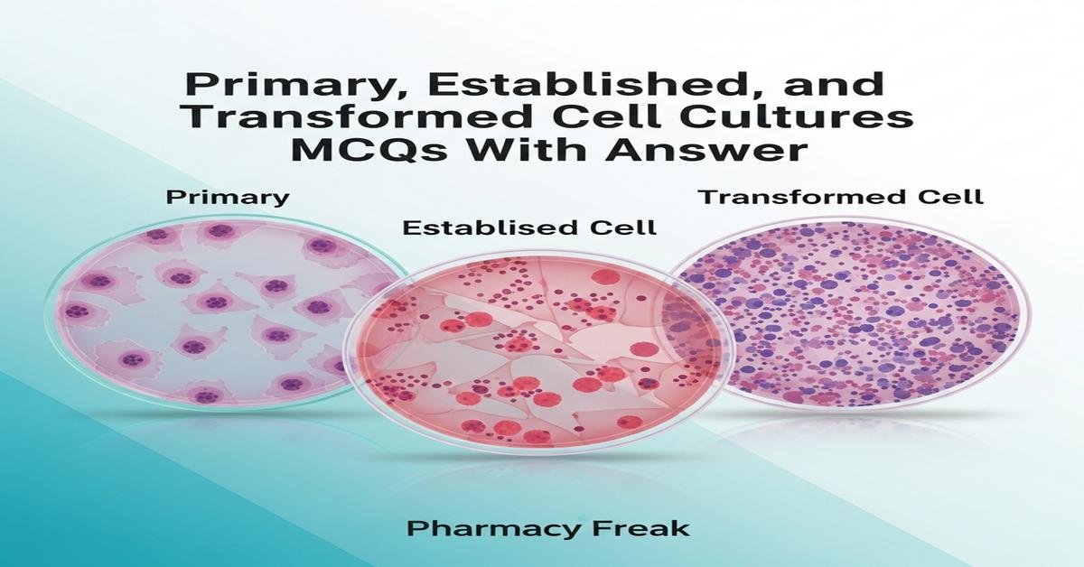 Primary, established and transformed cell cultures MCQs With Answer