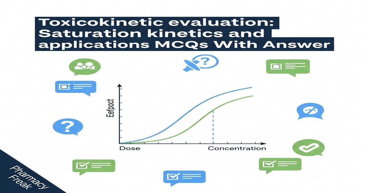 Toxicokinetic evaluation: saturation kinetics and applications MCQs With Answer