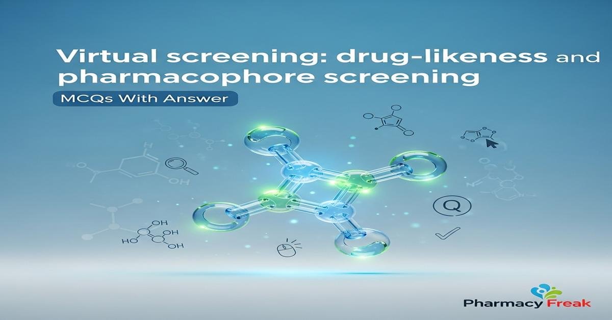 Virtual screening: drug-likeness and pharmacophore screening MCQs With Answer
