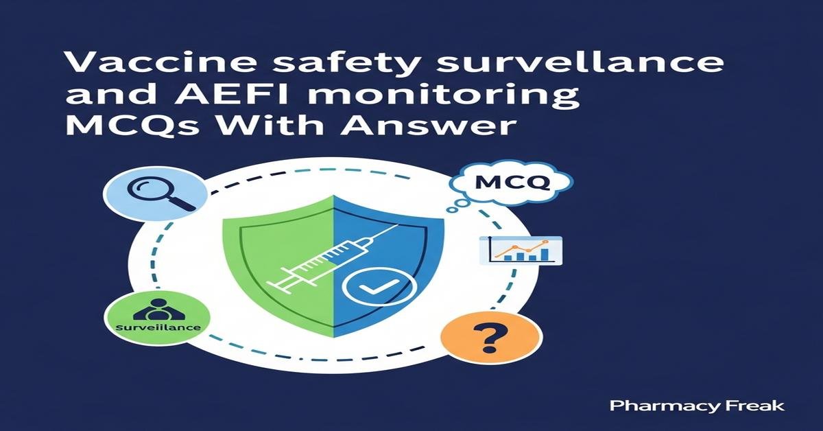 Vaccine safety surveillance and AEFI monitoring MCQs With Answer